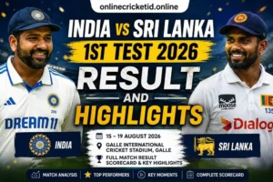 India vs Sri Lanka 1st Test 2026 Result and Highlights