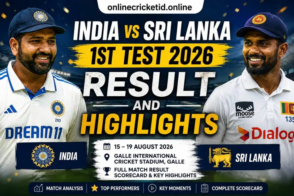 India vs Sri Lanka 1st Test 2026
