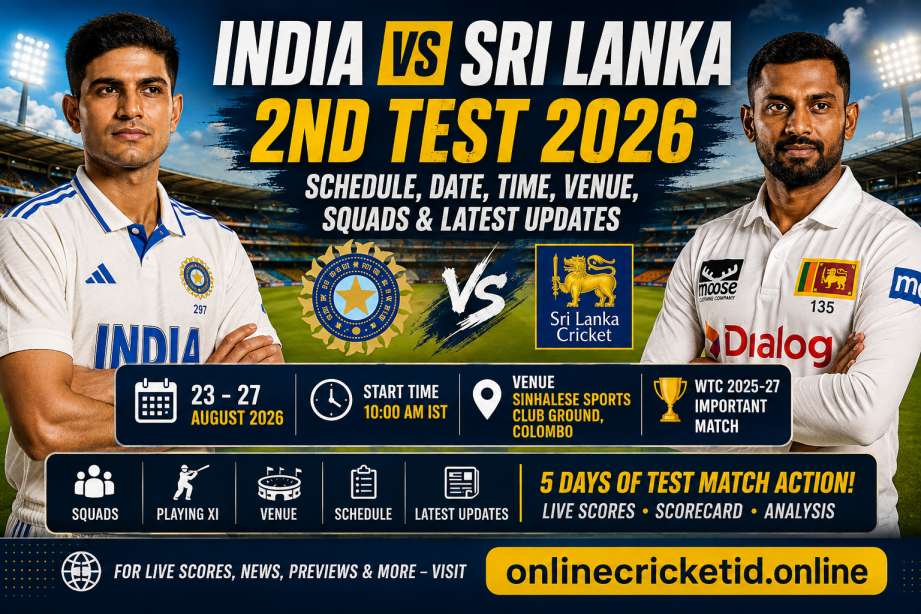 india vs srikanka 2nd test 2026